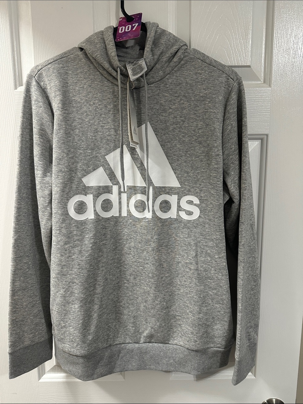 adidas Gray Hoodie with White Trefoil Logo